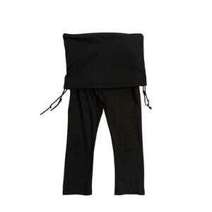 Women S PrAna Cassidy Capri Skirted Leggings Black Pants Yoga Adjustable Cinch